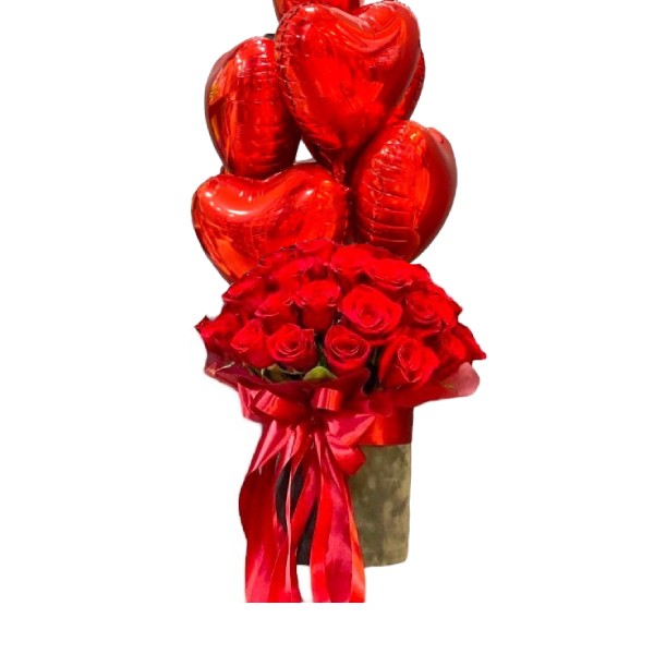 Букет цветов "Подарочный набор "Любовь в сердце""